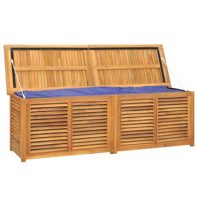 vidaXL Gartenbox mit Beutel 175x50x53 cm Massivholz Teak