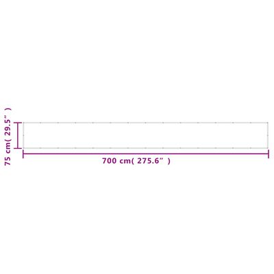 vidaXL Balkon-Sichtschutz Weiß 75x700 cm 100 % Polyester-Oxford