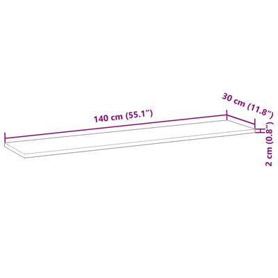 vidaXL Schweberegale 3 Stk. 140x30x2 cm Massivholz Akazie Unbehandelt