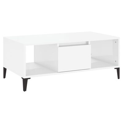 vidaXL Couchtisch Hochglanz-Weiß 90x50x36,5 cm Holzwerkstoff