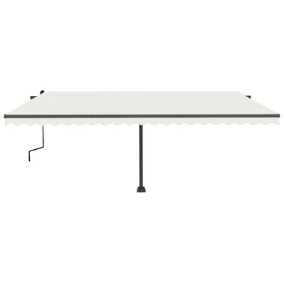 vidaXL Markise Manuell Einziehbar mit LED 500x350 cm Creme