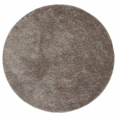 vidaXL Teppich ISTAN Hochflor Glänzend Grau Ø 100 cm