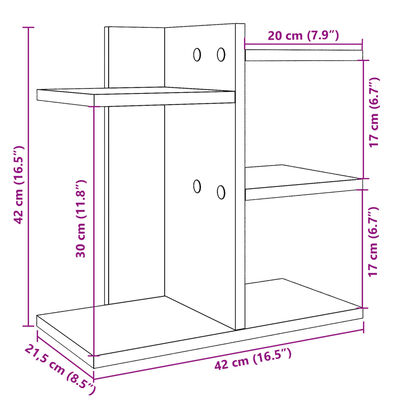 vidaXL Schreibtisch-Organizer Sonoma-Eiche 42x21,5x42 cm Holzwerkstoff