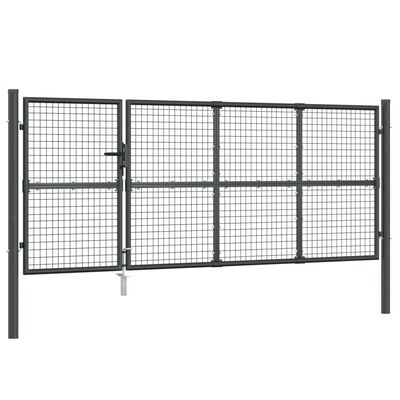 vidaXL Mesh-Gartentor Anthrazit 350x175 cm Verzinkter Stahl