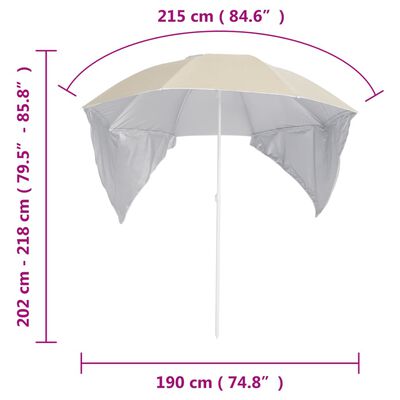 vidaXL Strandschirm mit Seitenteilen Sandfarbe 215 cm