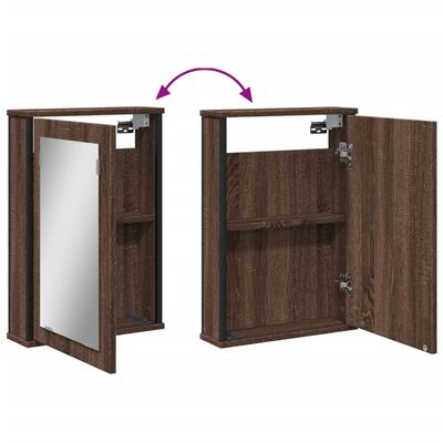 vidaXL Bad-Spiegelschrank Braun Eiche-Optik 42x12x60cm Holzwerkstoff