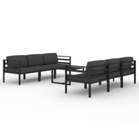 vidaXL 7-tlg. Garten-Lounge-Set mit Kissen Aluminium Anthrazit