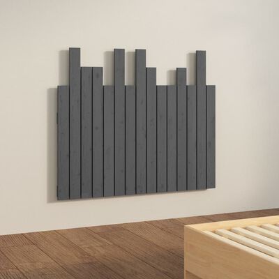 vidaXL Wand-Kopfteil Grau 95,5x3x80 cm Massivholz Kiefer