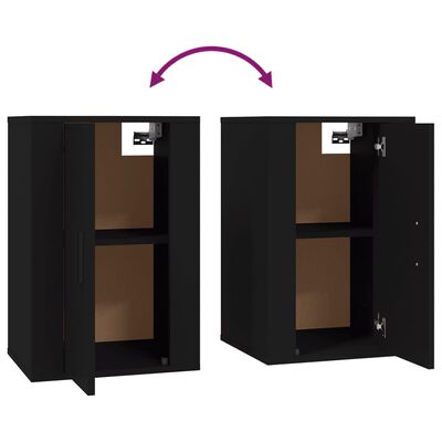 vidaXL TV-Wandschrank Schwarz 40x34,5x60 cm