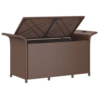 vidaXL Gartenbank mit Kissen Braun 116x46x57 cm Poly Rattan