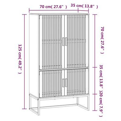 vidaXL Highboard 70x35x125 cm Holzwerkstoff