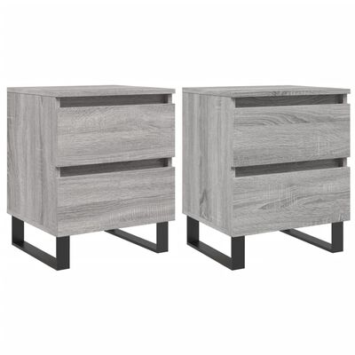 vidaXL Nachttische 2 Stk. Grau Sonoma 40x35x50 cm Holzwerkstoff