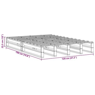 vidaXL Massivholzbett ohne Matratze Weiß 120x190 cm Kiefernholz