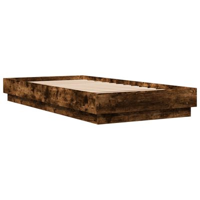 vidaXL Bettgestell ohne Matratze Räuchereiche 75x190 cm Holzwerkstoff