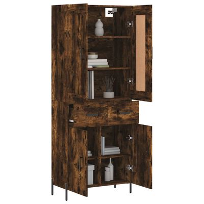 vidaXL Highboard Räuchereiche 69,5x34x180 cm Holzwerkstoff