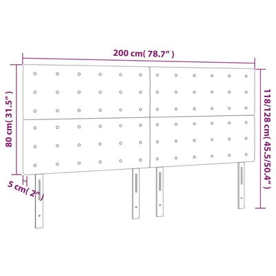 vidaXL Kopfteile 4 Stk. Dunkelbraun 100x5x78/88 cm Stoff