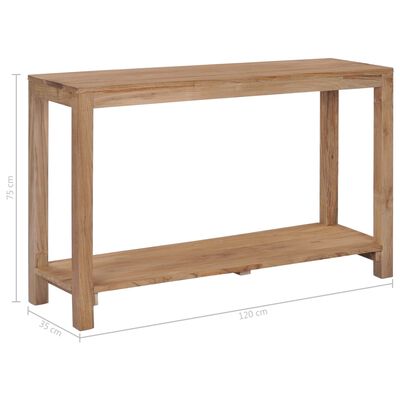 vidaXL Konsolentisch 120x35x75 cm Teak Massivholz