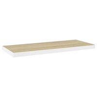 vidaXL Schweberegal Eichen-Optik und Weiß 80x23,5x3,8 cm MDF