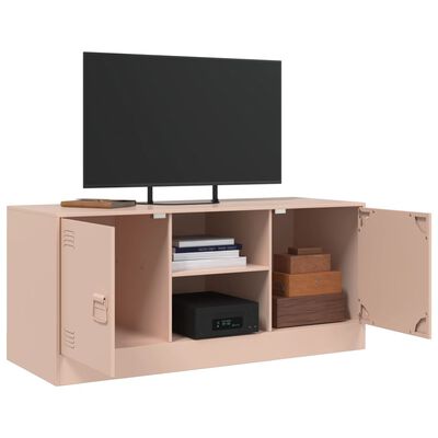 vidaXL TV-Schrank Rosa 99x39x44 cm Stahl