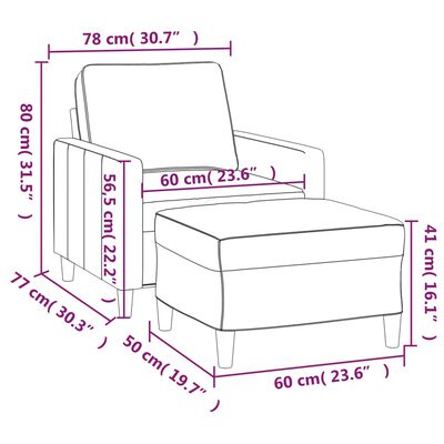 vidaXL Sessel mit Hocker Rosa 60 cm Samt