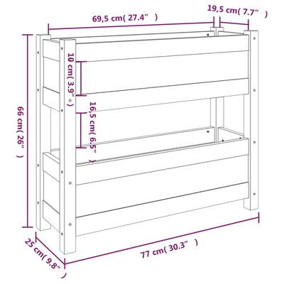 vidaXL Pflanzkübel Grau 77x25x66 cm Massivholz Kiefer