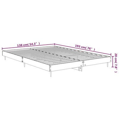 vidaXL Bettgestell Braun Eichen-Optik 135x190 cm Holzwerkstoff