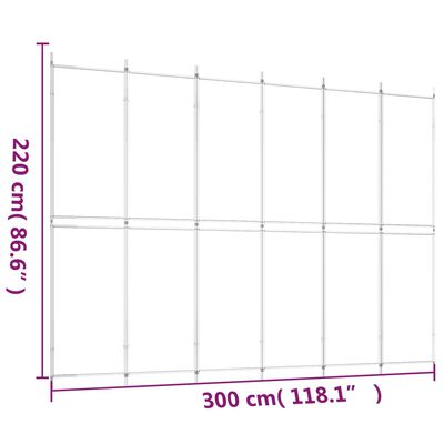 vidaXL 6-tlg. Paravent Anthrazit 300x220 cm Stoff