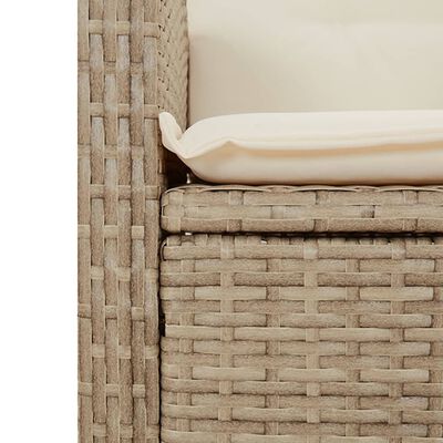 vidaXL 5-tlg. Garten-Essgruppe mit Kissen Beige Poly Rattan