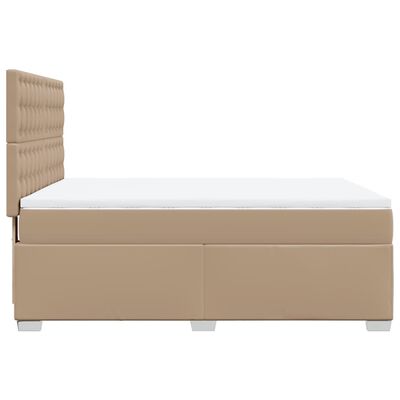 vidaXL Boxspringbett Matratze Cappuccino-Braun 140x200cm Kunstleder