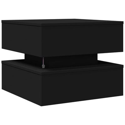 vidaXL Couchtisch mit LED-Leuchten Schwarz 50x50x40 cm