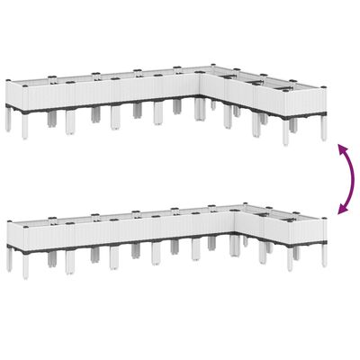 vidaXL Pflanzkasten mit Beinen Weiß 200x160x42 cm PP