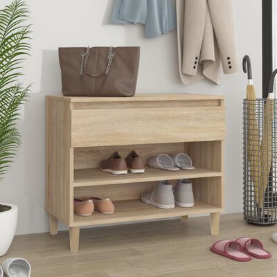 vidaXL Schuhregal Sonoma-Eiche 70x36x60 cm Holzwerkstoff