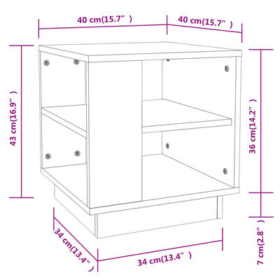 vidaXL Couchtisch Betongrau 40x40x43 cm Holzwerkstoff