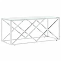 vidaXL Couchtisch 110x45x45 cm Edelstahl und Glas