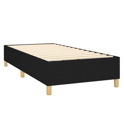 vidaXL Boxspringbett mit Matratze Schwarz 90x190 cm Stoff