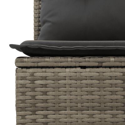 vidaXL 13-tlg. Garten-Sofagarnitur mit Kissen Grau Poly Rattan