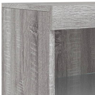 vidaXL Sideboard mit LED-Leuchten Grau Sonoma 283x37x100 cm