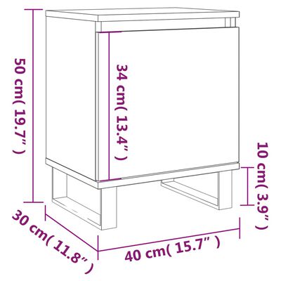 vidaXL Nachttische 2 Stk. Sonoma-Eiche 40x30x50 cm Holzwerkstoff