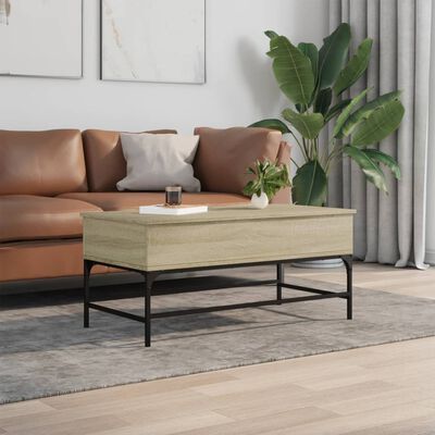 vidaXL Couchtisch Sonoma-Eiche 100x50x45 cm Holzwerkstoff und Metall