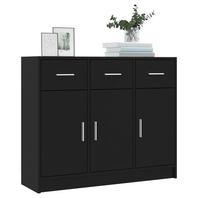 vidaXL Sideboard Schwarz 91x28x75 cm Holzwerkstoff