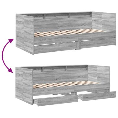 vidaXL Tagesbett mit Schubladen ohne Matratze Grau Sonoma 75x190 cm