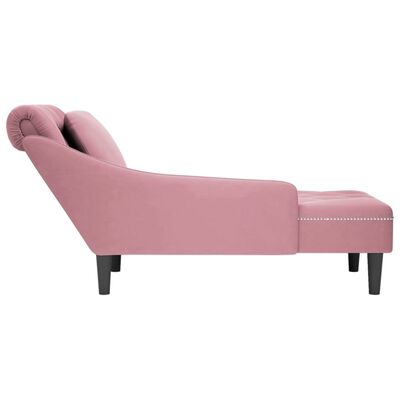 vidaXL Chaiselongue mit Kissen und Rechter Armlehne Rosa Samt