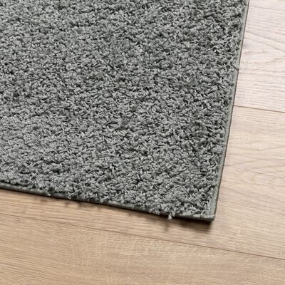 vidaXL Teppich Shaggy Hochflor Modern Grün 120x120 cm