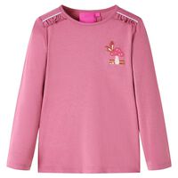 Kinder-Langarmshirt Himbeerrosa 92