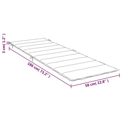 vidaXL Sonnenliegen-Auflage Melange Anthrazit 186x58x3 cm Stoff