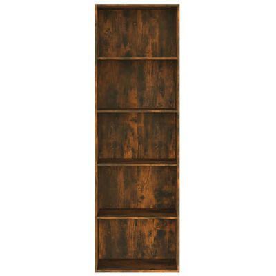 vidaXL Bücherregal 5 Fächer Räuchereiche 60x30x189 cm Holzwerkstoff