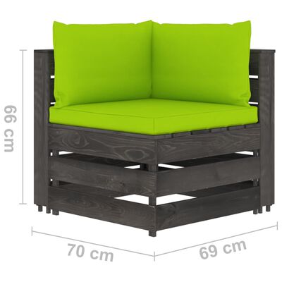 vidaXL 6-tlg. Garten-Lounge-Set mit Kissen Grau Imprägniertes Holz