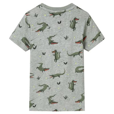 Kinder-T-Shirt Helles Khaki Melange 128