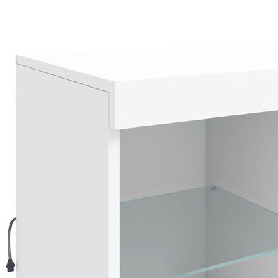 vidaXL Sideboard mit LED-Leuchten Weiß 283x37x100 cm