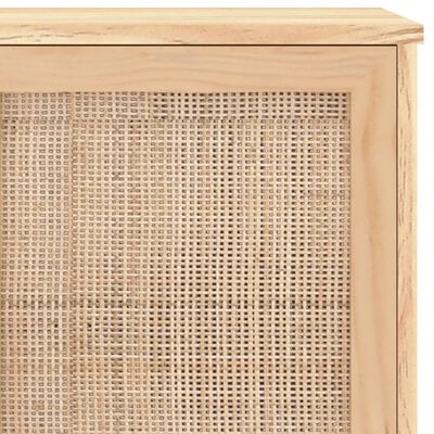 vidaXL Sideboard Braun 105x30x60 cm Massivholz Kiefer und Natur-Rattan